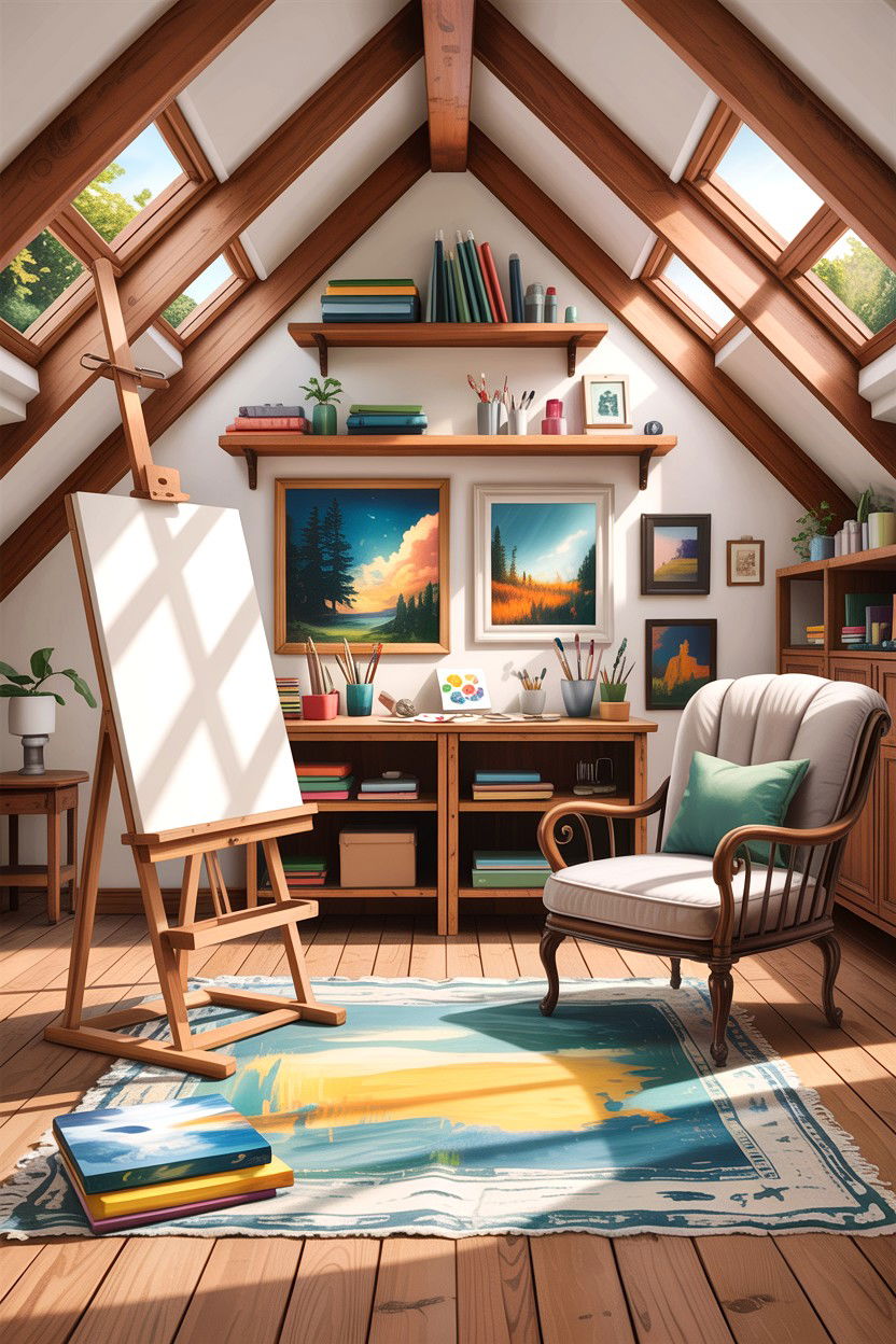 Attic studio living room - 30 attic living room ideas