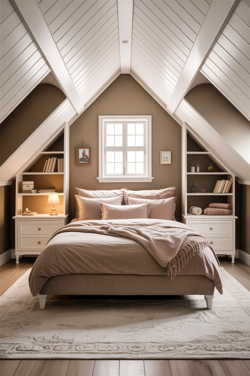 Attic taupe bedroom - 30 taupe and white bedroom ideas