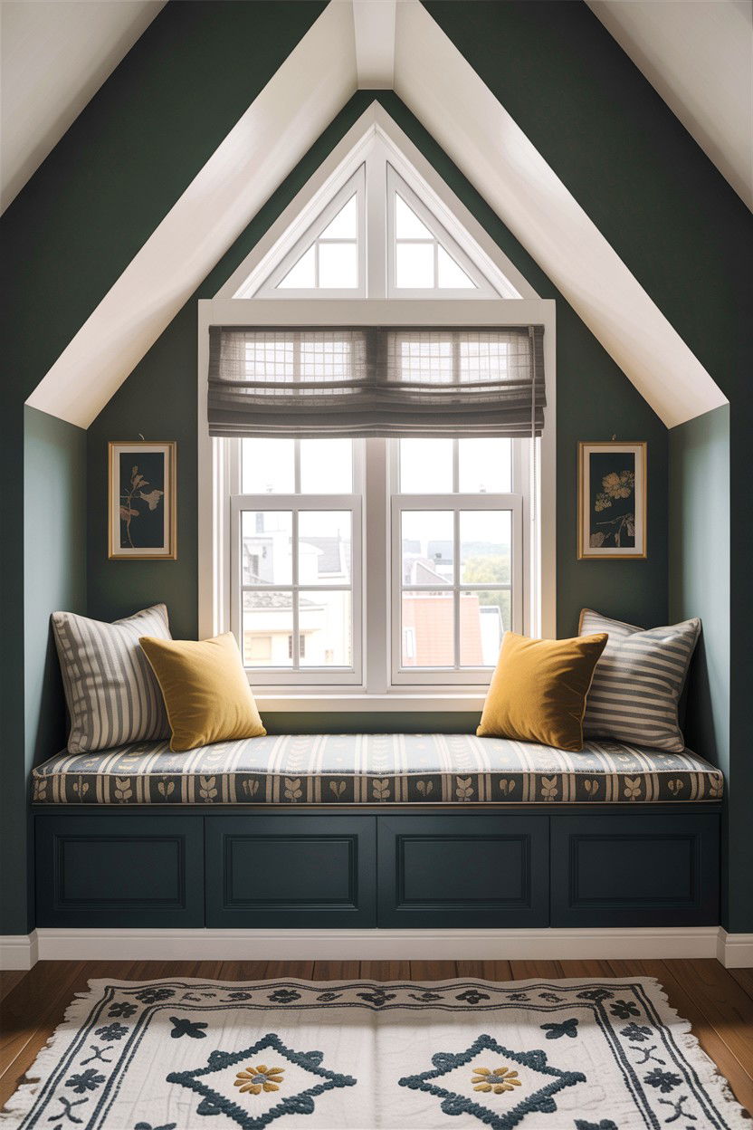 Attic window seat - 30 bedroom window seat ideas