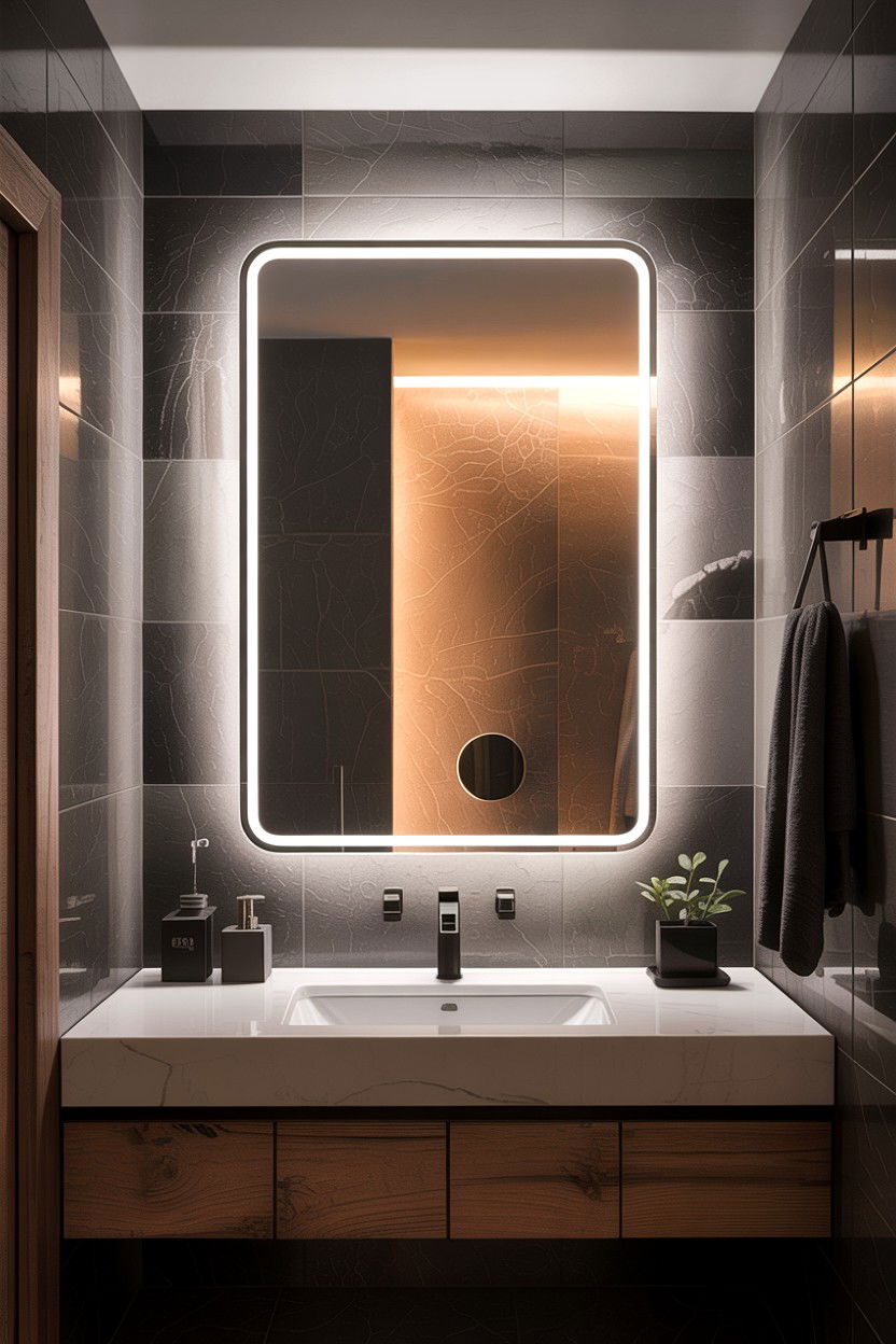 Backlit Bathroom Mirror - 30 contractor bathroom ideas