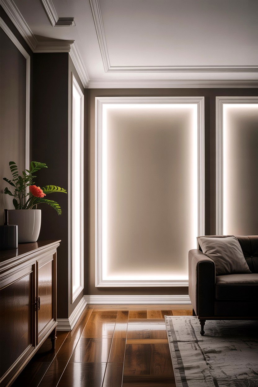 Backlit Cove Molding - 30 living room cove ceiling ideas