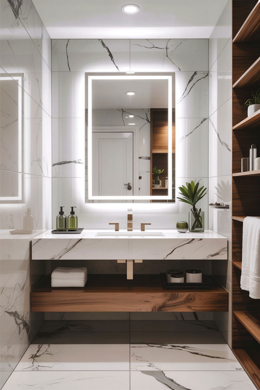 Backlit Led Mirror - 30 anti-fog mirror bathroom ideas