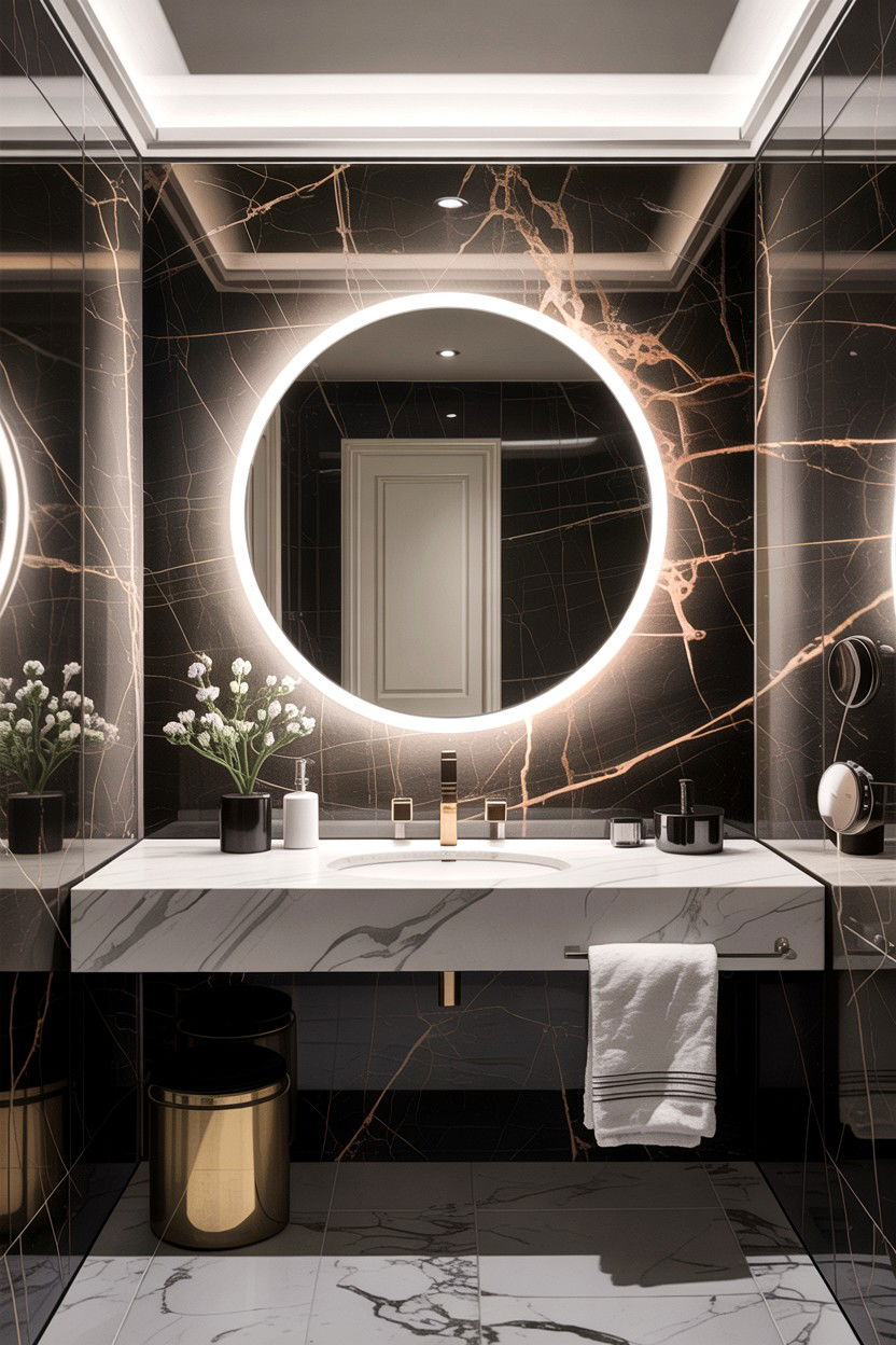 Backlit Mirror Design - 30 high-end bathroom ideas