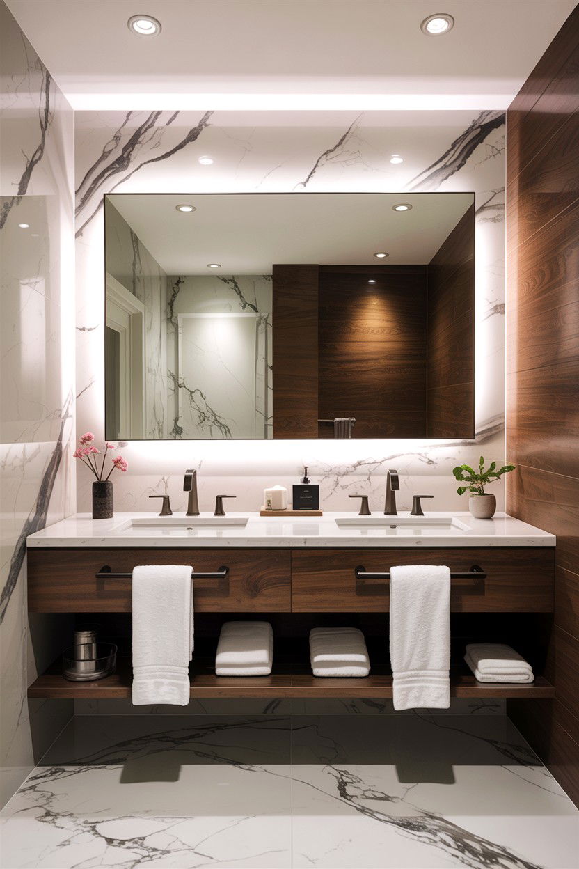 Backlit Mirror - 30 contemporary bathroom ideas