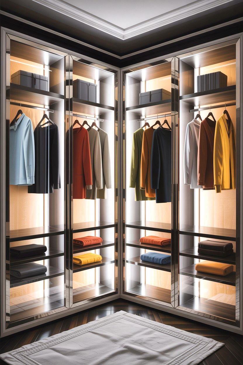 Backlit closet panels - 30 bedroom closet lighting ideas