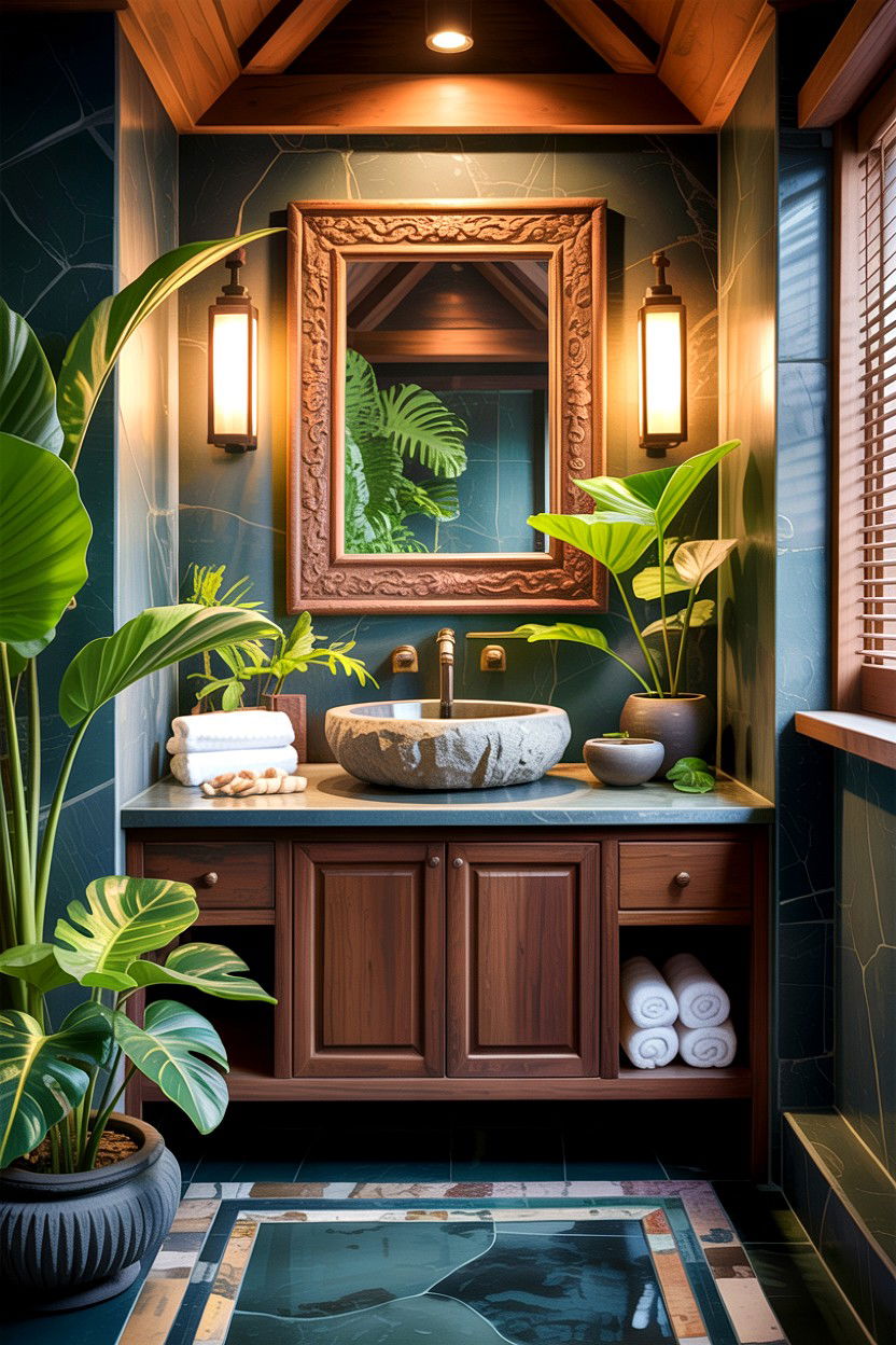 Balinese style bathroom - 30 Asian bathroom ideas