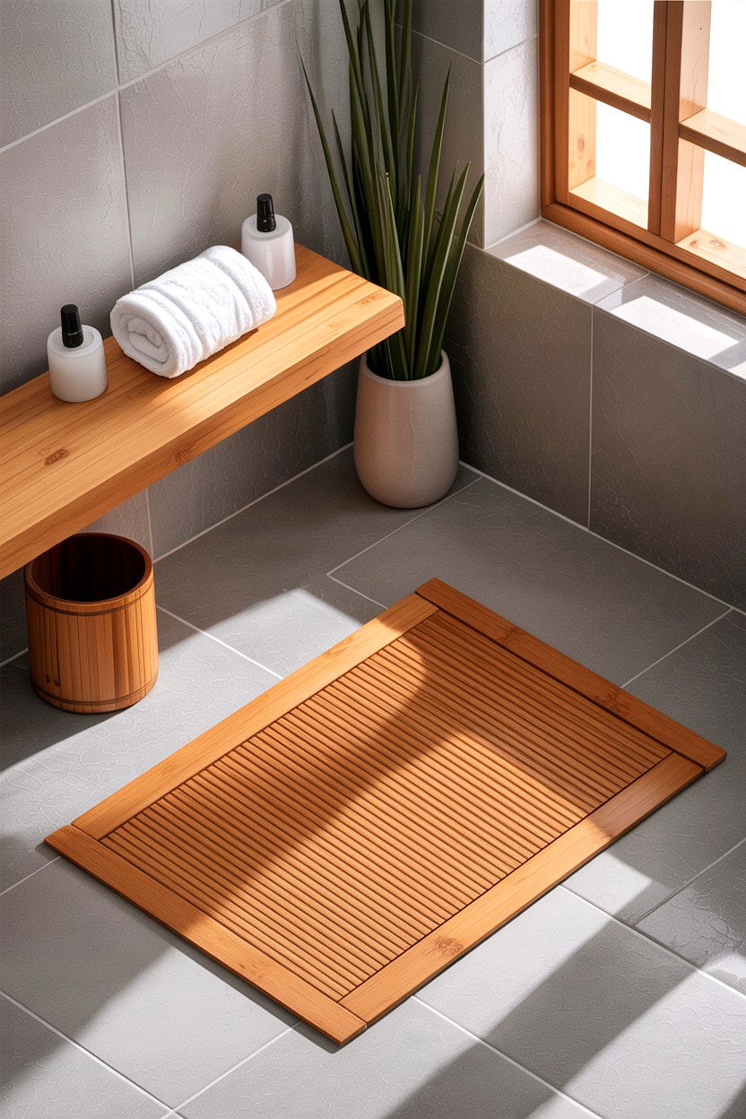 Bamboo Bath Mat - 30 bath mat ideas