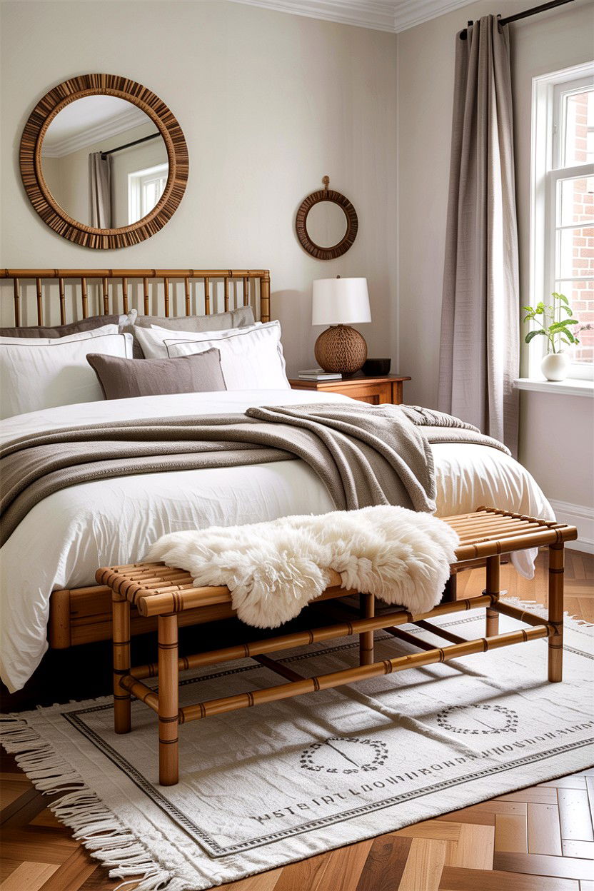 Bamboo Bench - 30 bamboo bedroom ideas