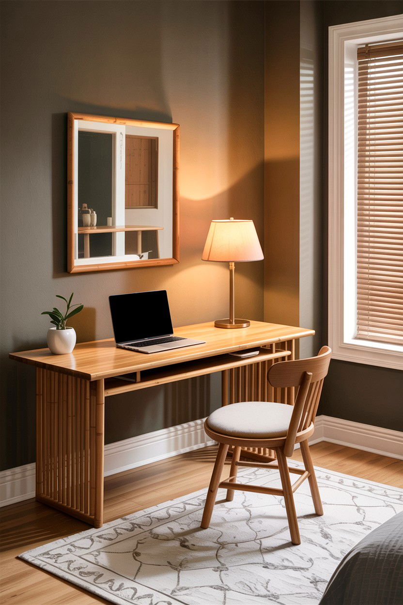 Bamboo Desk - 30 bamboo bedroom ideas