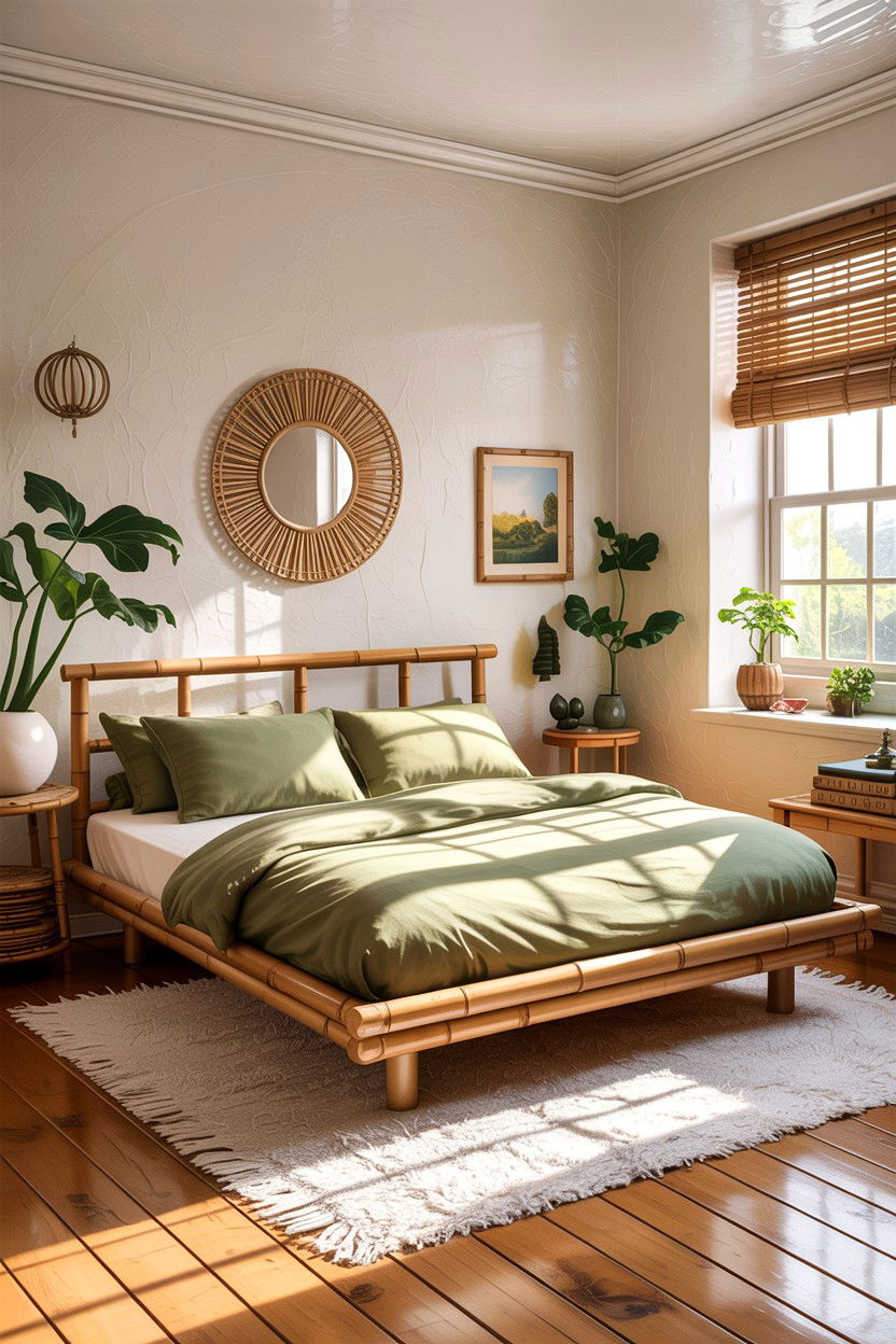 Bamboo Floating Bed Frame - 30 bedroom floating bed ideas