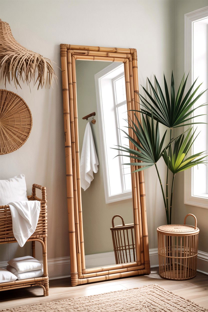 Bamboo Frame Mirror - 30 bedroom full length mirrors