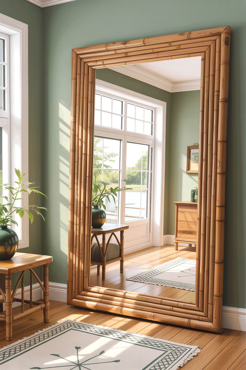 Bamboo Mirror Frame - 30 bamboo bedroom ideas