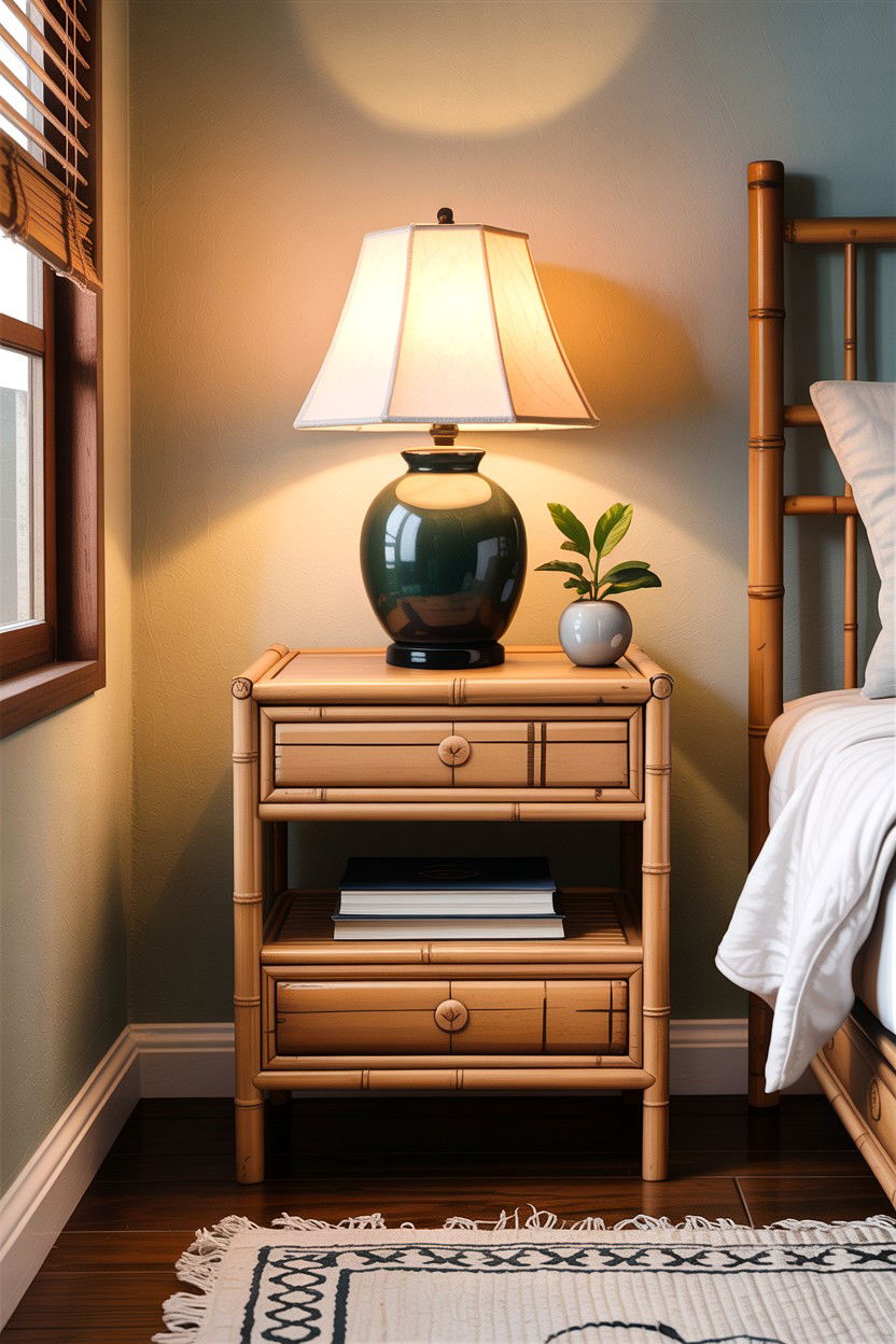 Bamboo Nightstand - 30 bamboo bedroom ideas