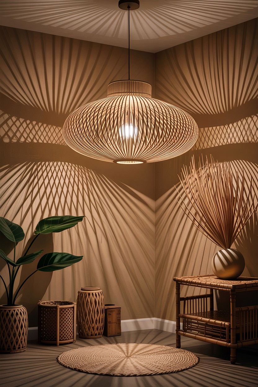 Bamboo Pendant Light - 30 bamboo bedroom ideas