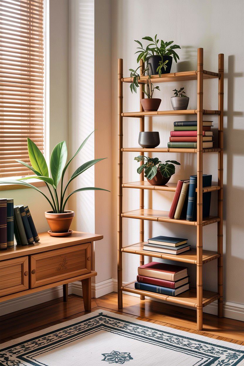 Bamboo Shelving Unit - 30 bamboo bedroom ideas