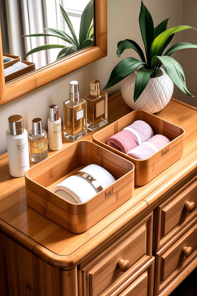 Bamboo Storage Bins - 30 bedroom storage bins