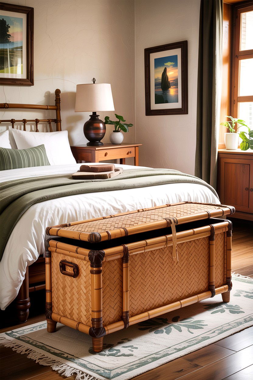 Bamboo Trunk - 30 bamboo bedroom ideas