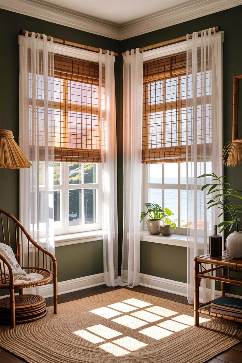 Bamboo Window Shade - 30 bamboo bedroom ideas