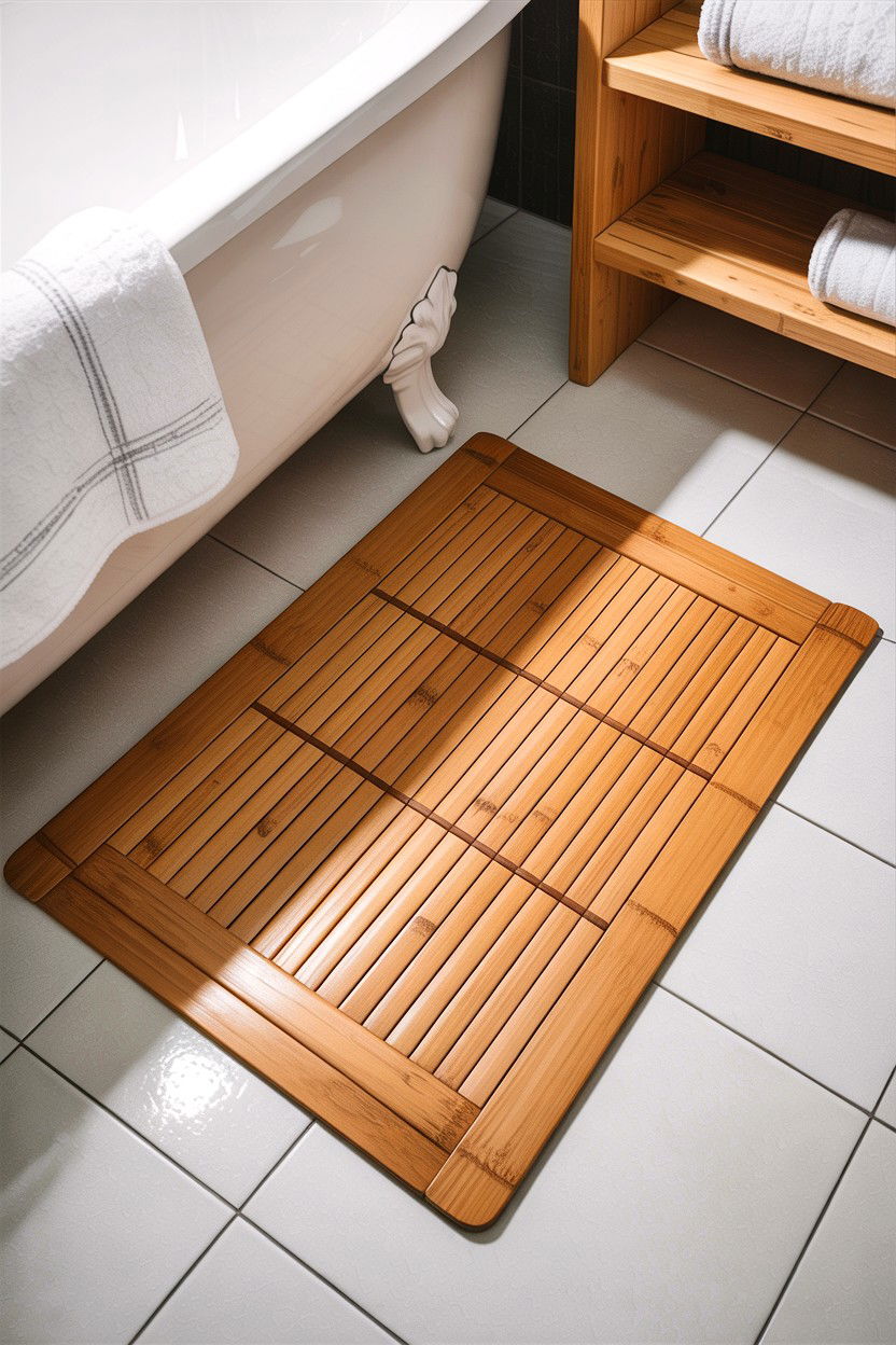 Bamboo bath mat - 30 easy bathroom updates
