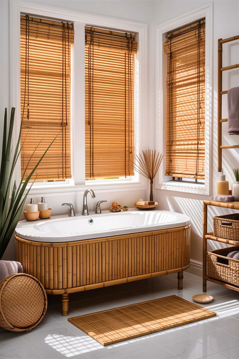 Bamboo bathroom accents - 30 Japanese bathroom ideas