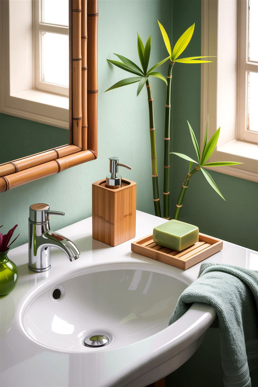 Bamboo bathroom accessories - 30 home spa bathroom ideas
