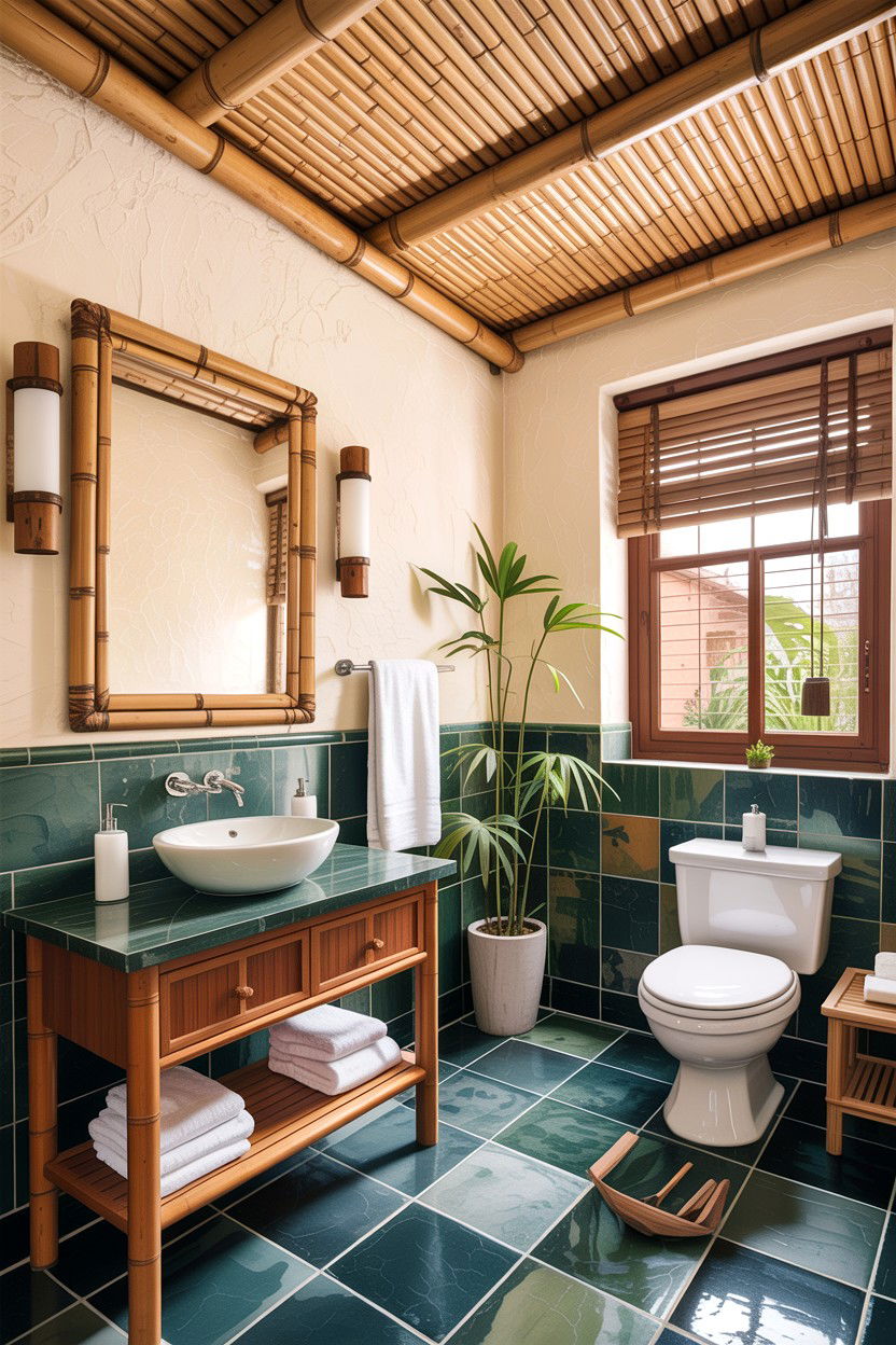 Bamboo bathroom ceiling - 30 bathroom ceiling ideas