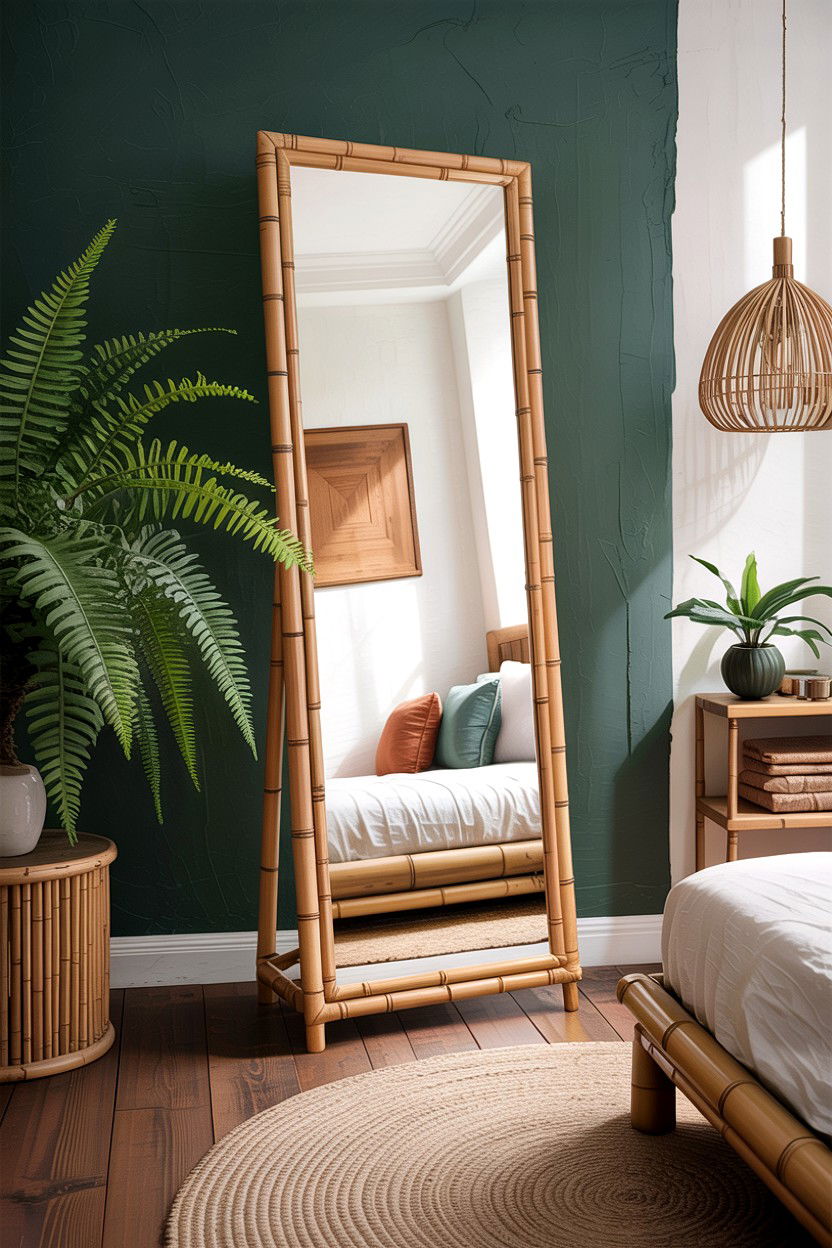Bamboo floor mirror - 30 bedroom floor mirrors