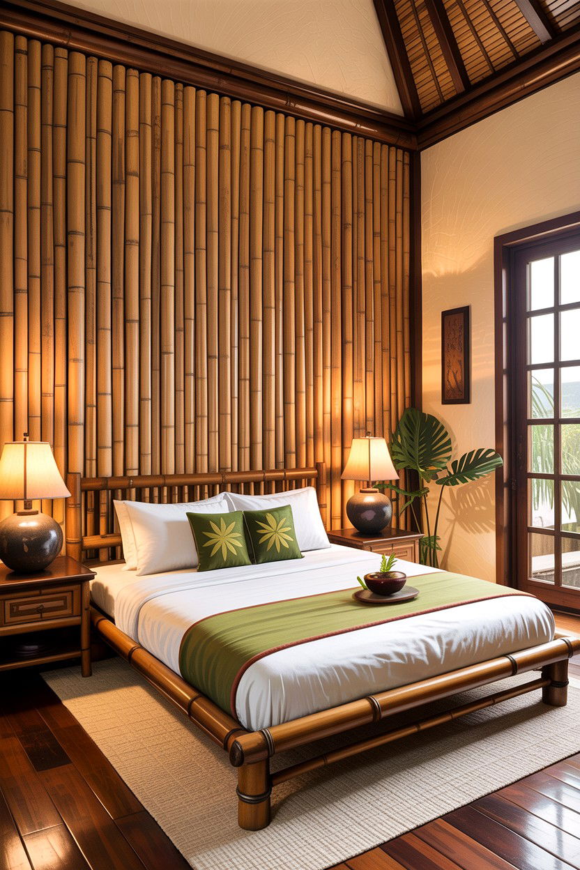 Bamboo wall covering - 30 bedroom textured walls