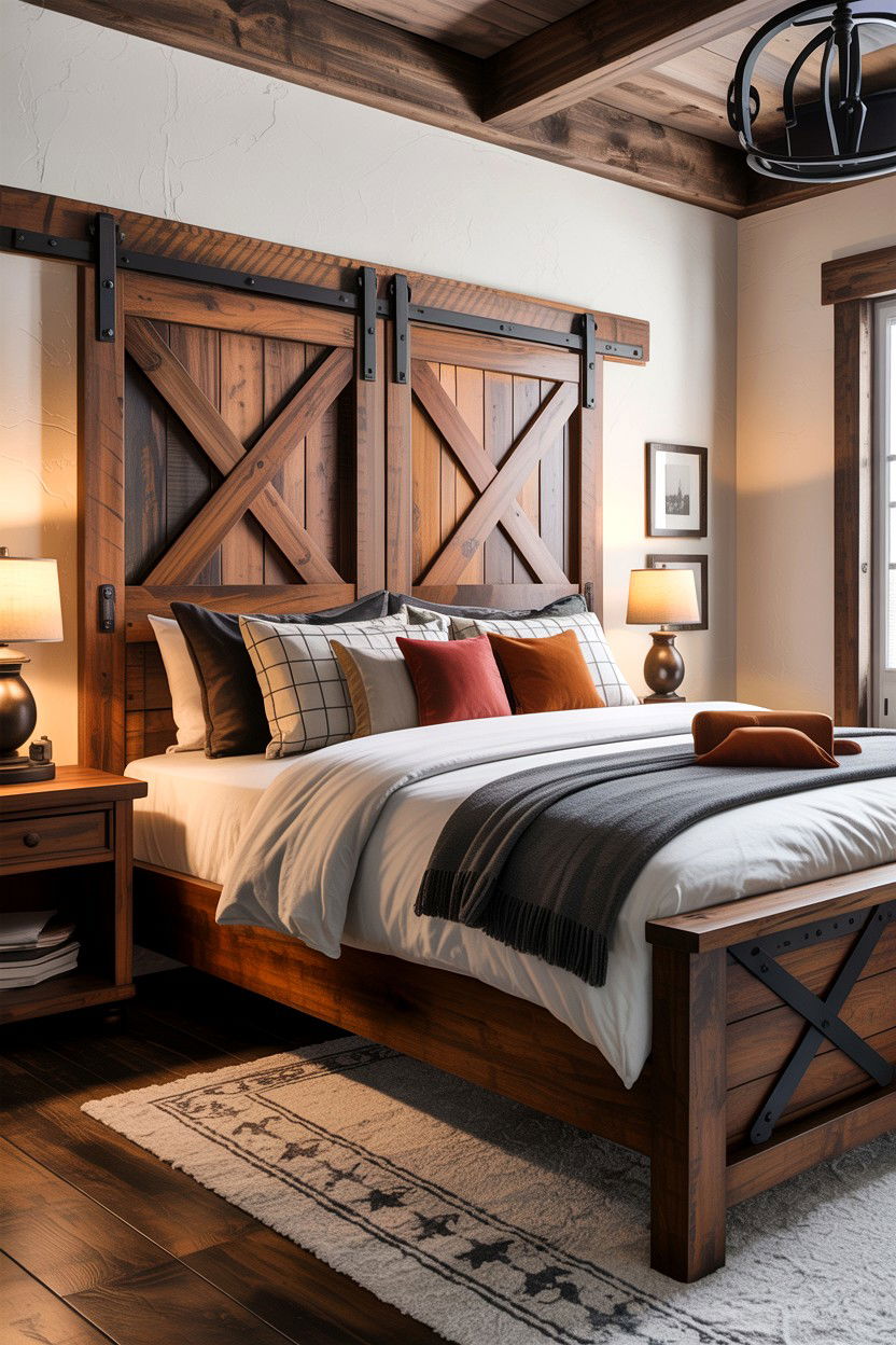 Barn Door Wood Headboard - 30 bedroom wooden headboards