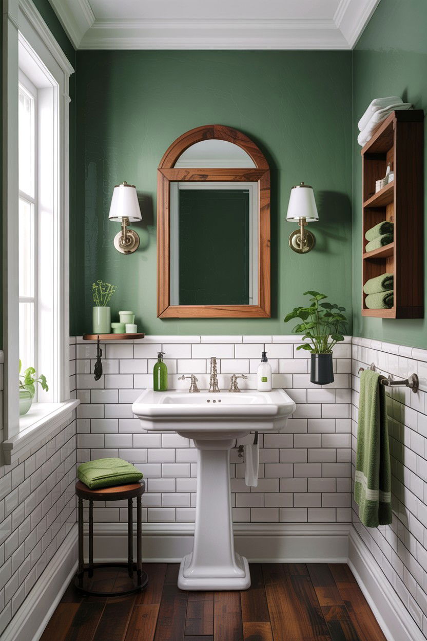Basil green bathroom - 30 green bathroom design ideas