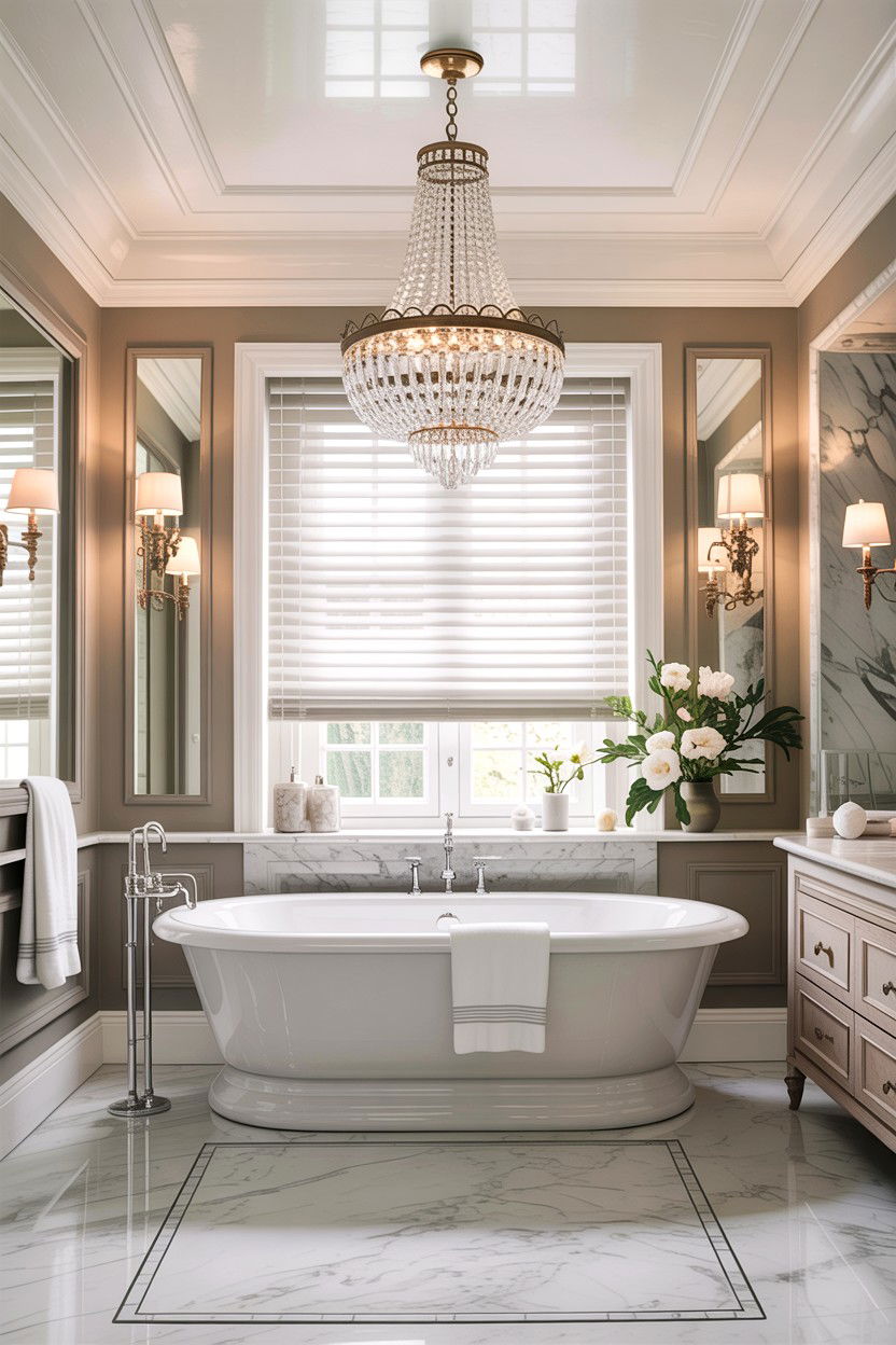 Bathroom Chandelier - 30 classic bathroom ideas