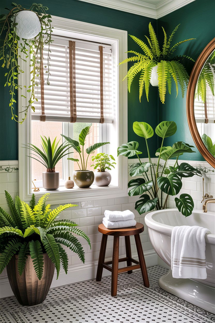 Bathroom Indoor Plants - 30 custom home bathroom ideas