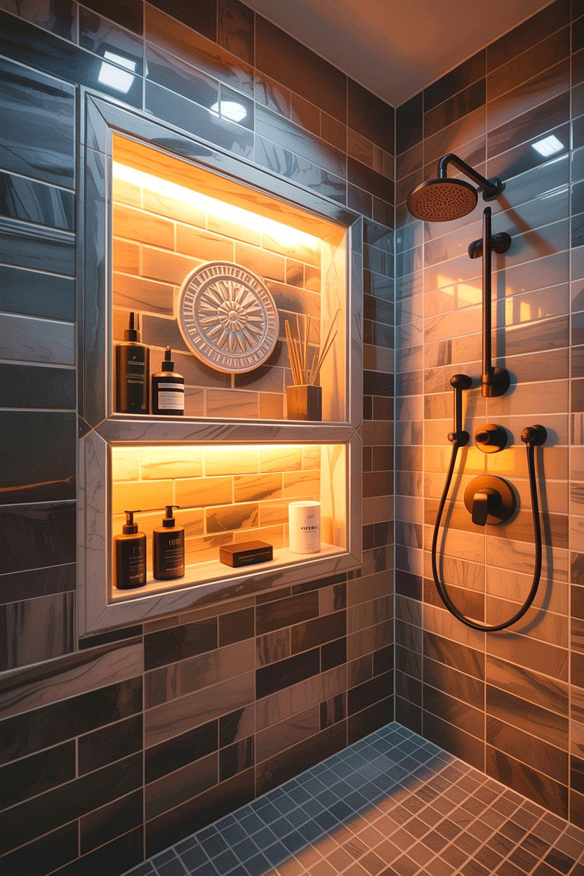 Bathroom Niche Light - 30 chromotherapy bathroom ideas
