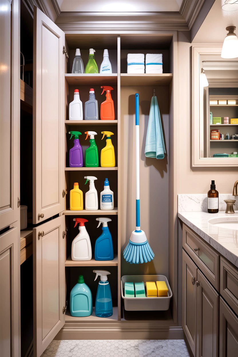 Bathroom cleaning supply closet - 30 bathroom closet ideas