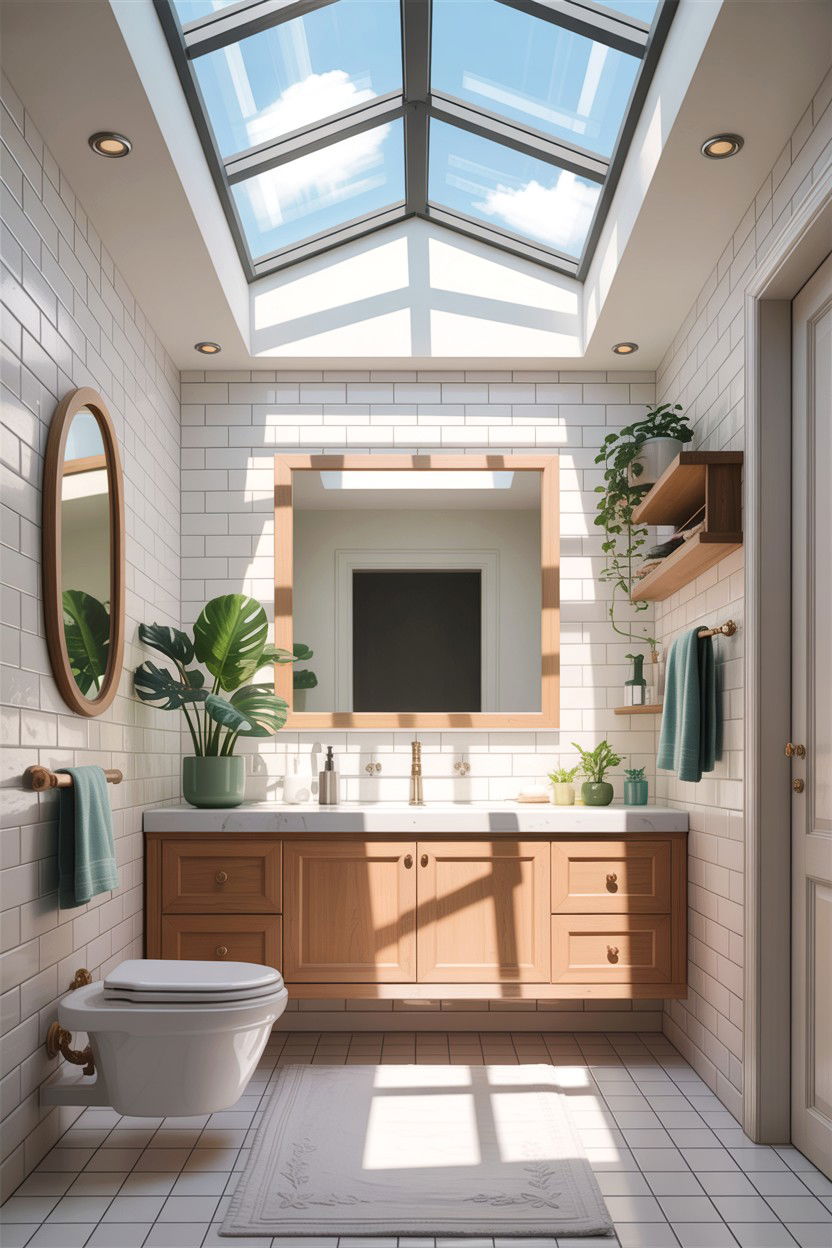 Bathroom skylight - 30 bathroom ceiling ideas