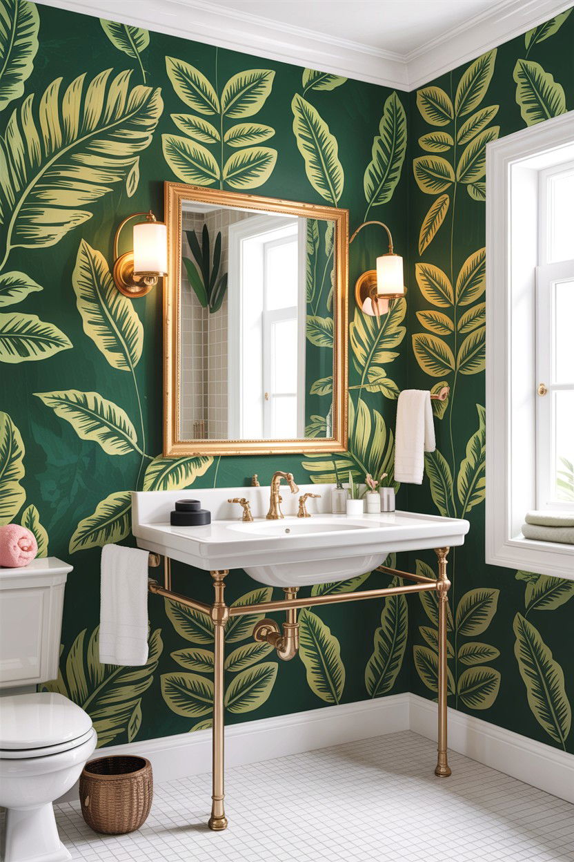 Bathroom wallpaper - 30 DIY bathroom ideas