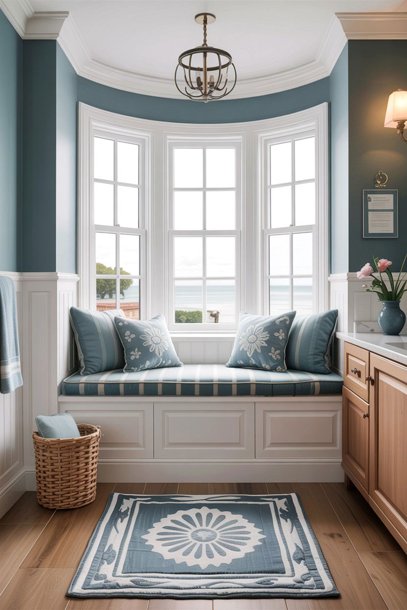 Bathroom window seat - 30 bathroom built-in bench ideas