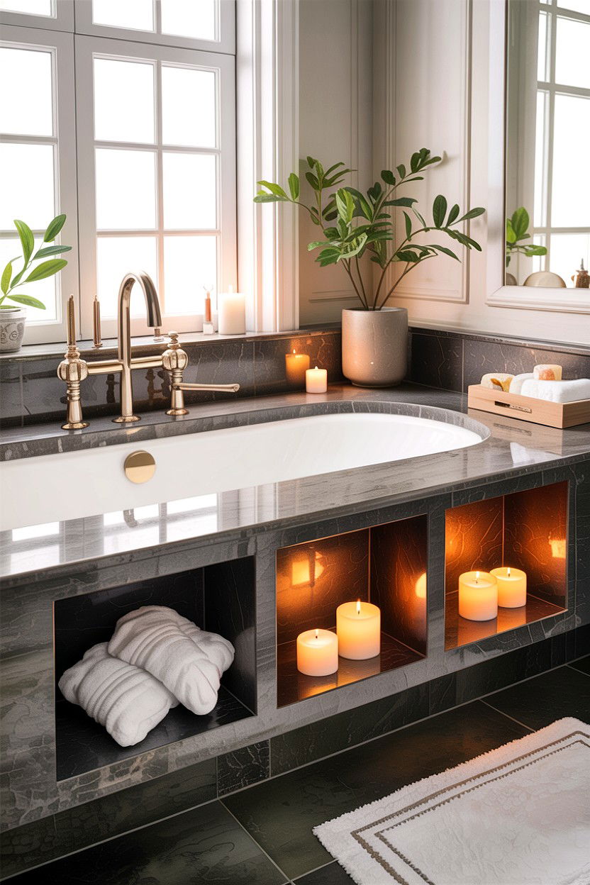 Bathtub Surround Storage - 30 bathroom built-in storage ideas