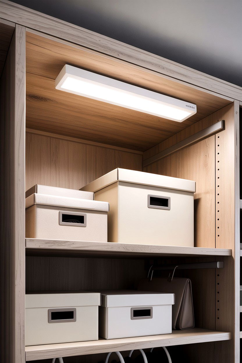 Battery operated closet light bar - 30 bedroom closet lighting ideas