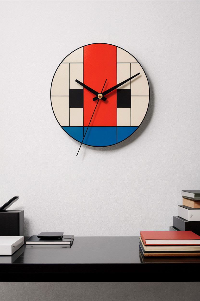 Bauhaus Geometric Clock - 30 bedroom vintage clocks
