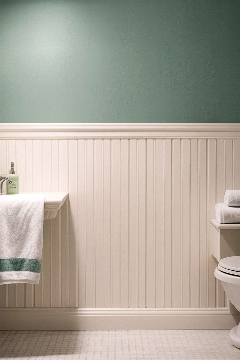 Beadboard Wall Paneling - 30 bathroom afternoon project ideas