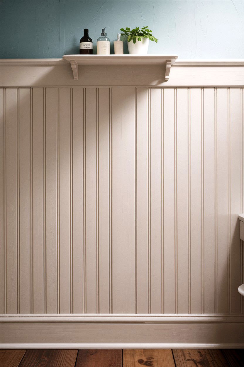 Beadboard Wall Paneling - 30 DIY bathroom decor ideas