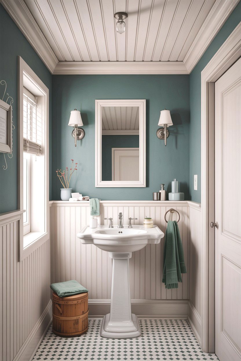 Beadboard bathroom ceiling - 30 bathroom ceiling ideas