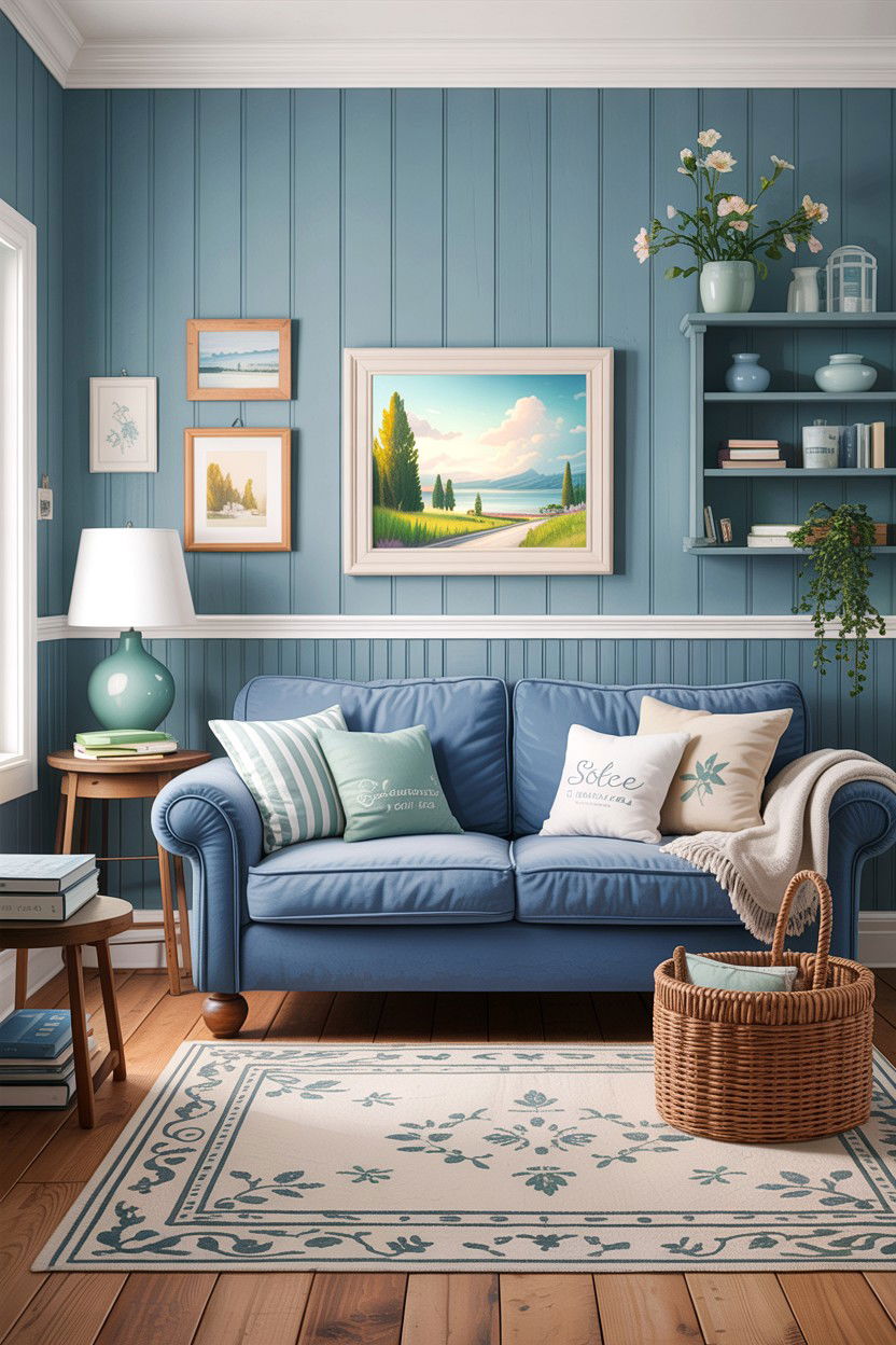 Beadboard wall paneling - 30 DIY living room ideas