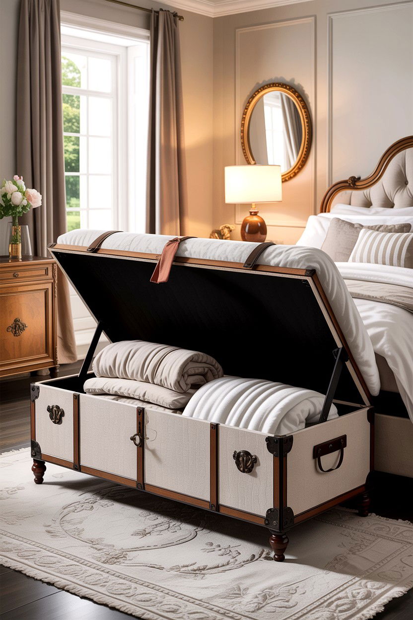 Bed Base Trunk - 30 bedroom concealed storage ideas