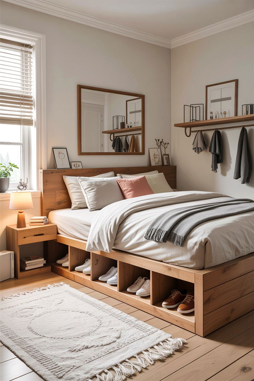 Bed Frame With Shoe Storage - 30 bedroom shoe storage ideas