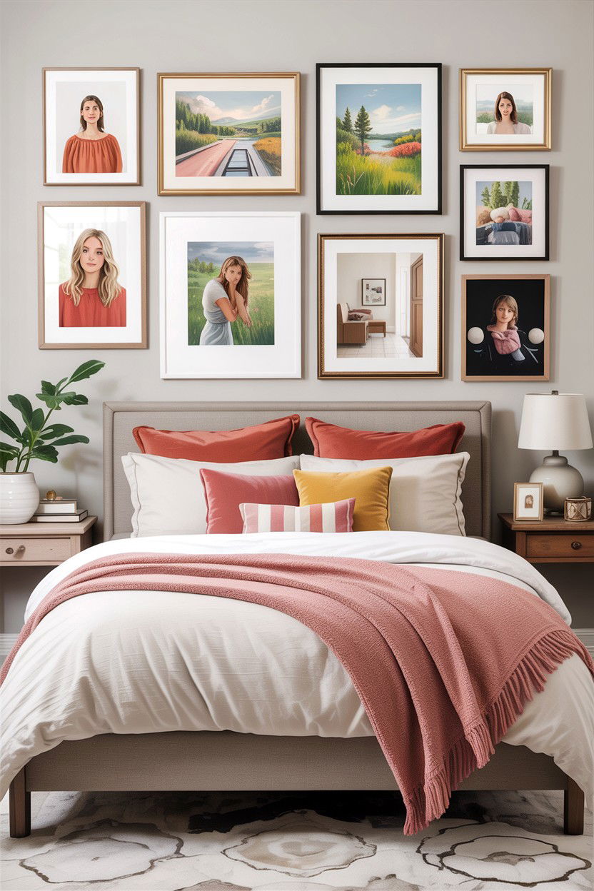 Bedroom Gallery Wall Layout - 30 first apartment bedroom ideas