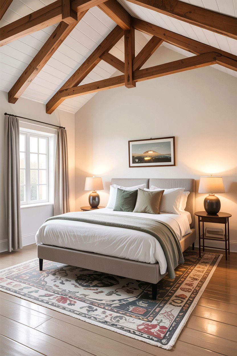 Bedroom With Exposed Beams - 30 Scandinavian minimalist bedroom ideas