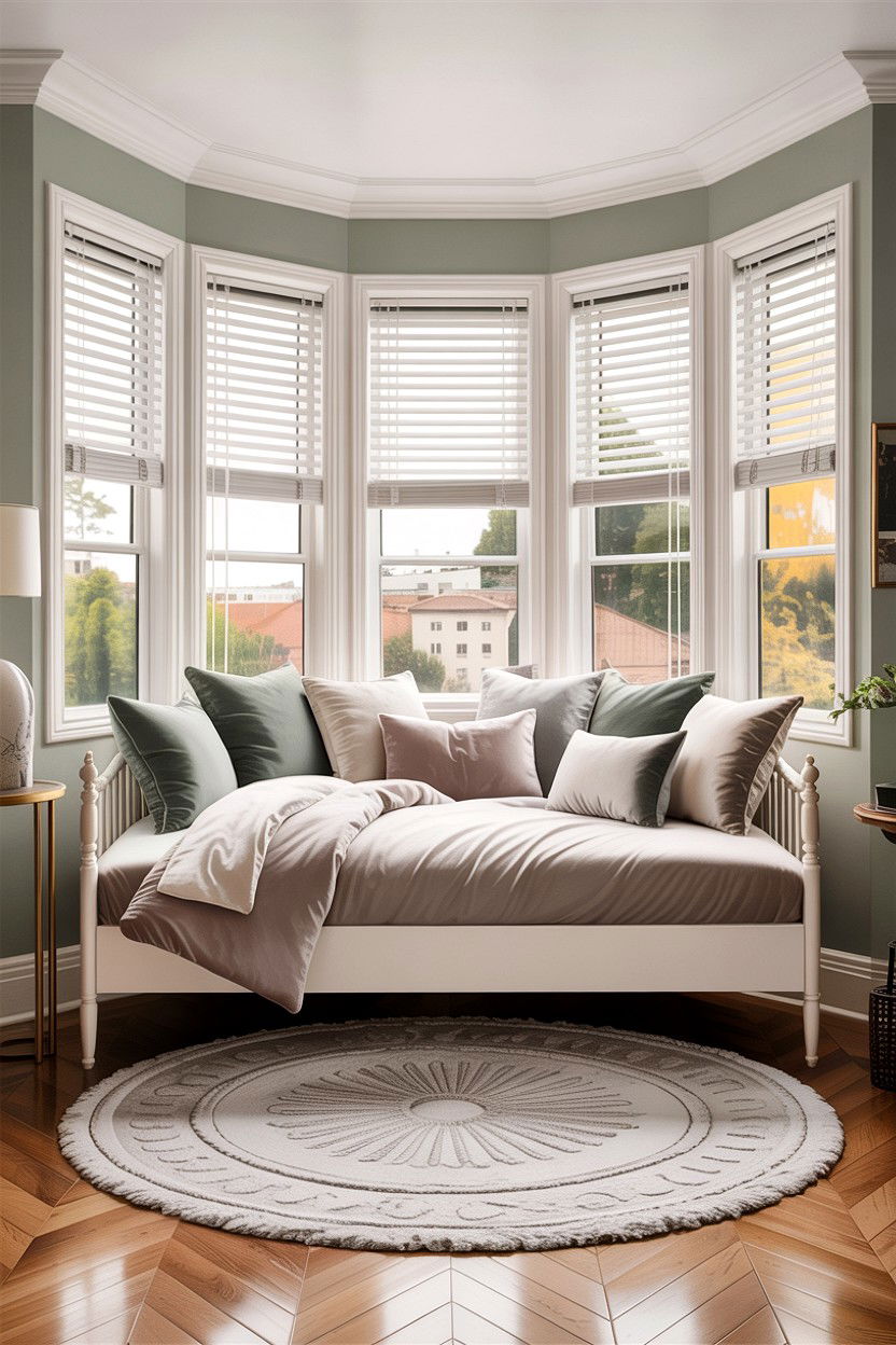 Bedroom daybed - 30 bedroom bay window ideas