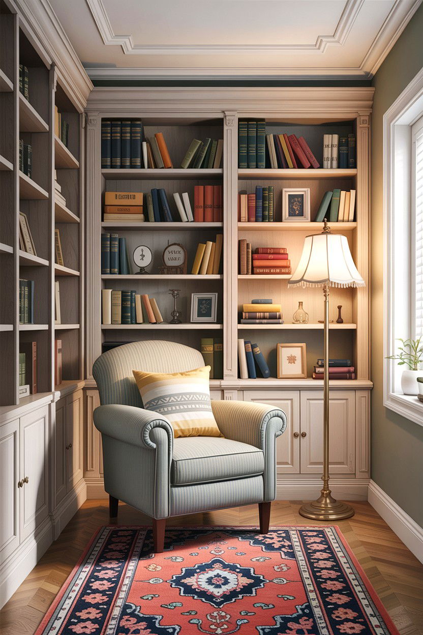Bedroom library nook - 30 bedroom with lounge ideas